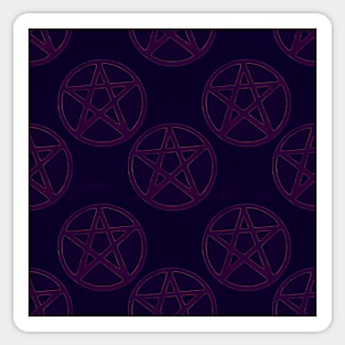 Purple and Hot Pink Stone Pentagrams Sticker